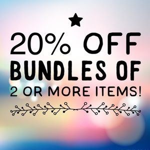 Sale! 20 percent off bundles with 2 or more items